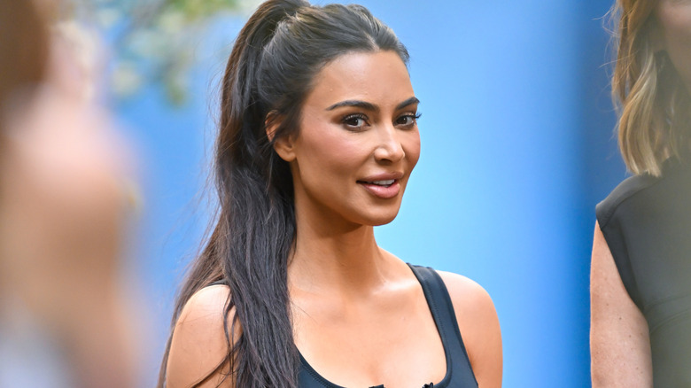 Kim Kardashian smiling