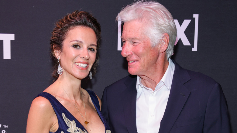 Richard Gere and Alejandra Silva on the red carpet