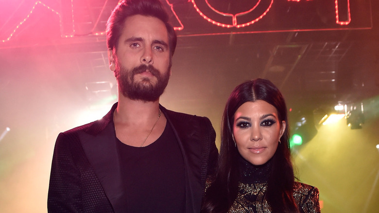 Kourtney Kardashian and Scott Disick attending his birthday celebration at 1 OAK nightclub