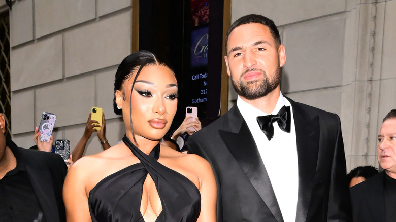Megan Thee Stallion and Klay Thompson attending an event in NYC in 2025