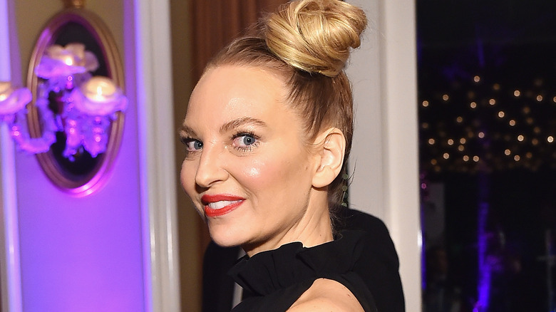 Sia with hair in bun