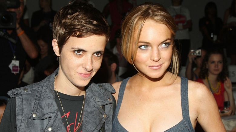 Samantha Ronson and Lindsay Lohan at the Spring Charlotte Ronson 2009 fashion show