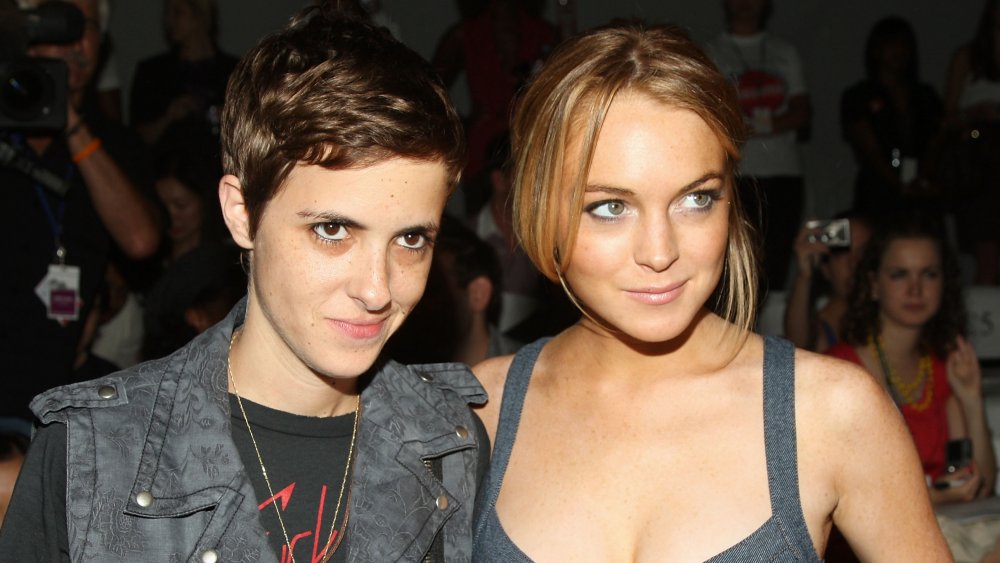 Samantha Ronson and Lindsay Lohan at the Spring Charlotte Ronson 2009 fashion show 