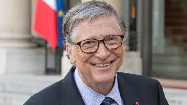 Bill Gates posing for a portrait