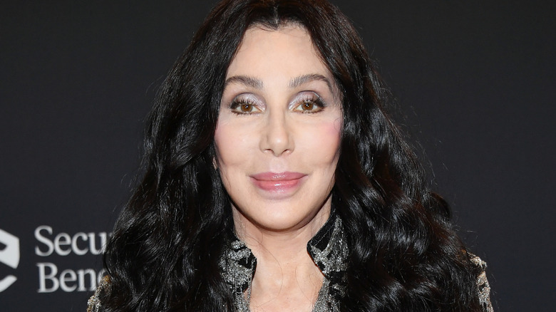 Cher posing for cameras