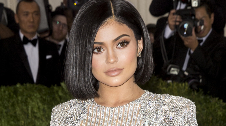 Kylie Jenner posing for cameras