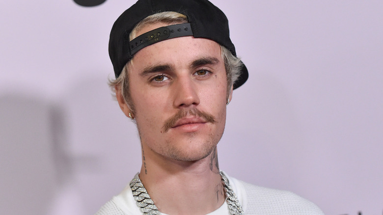 Justin Bieber with a mustache
