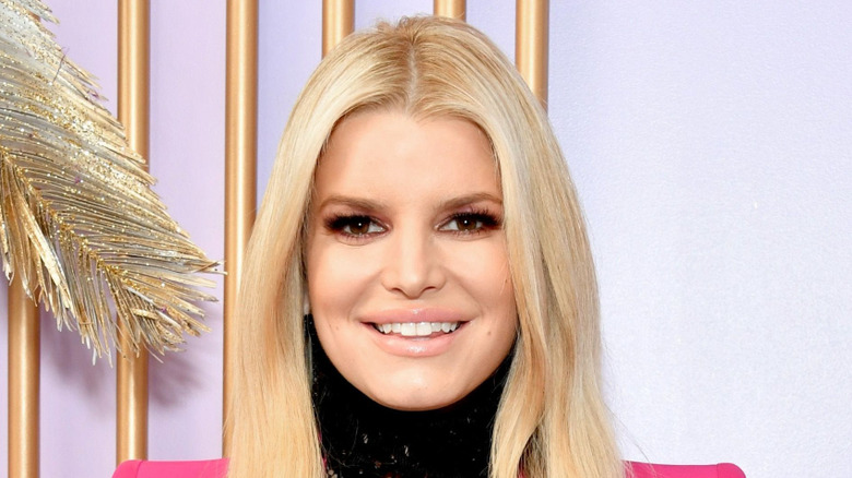 Jessica Simpson pink suit