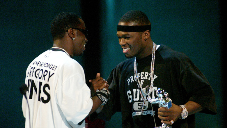 Sean Combs and 50 Cent in photos