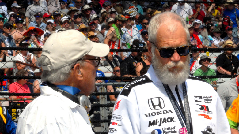 David Letterman on racetrack