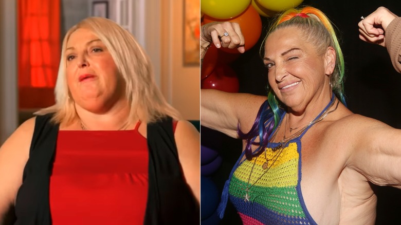 Angela Deem speaking and flexing