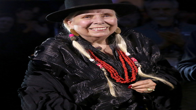 Joni Mitchell smiling