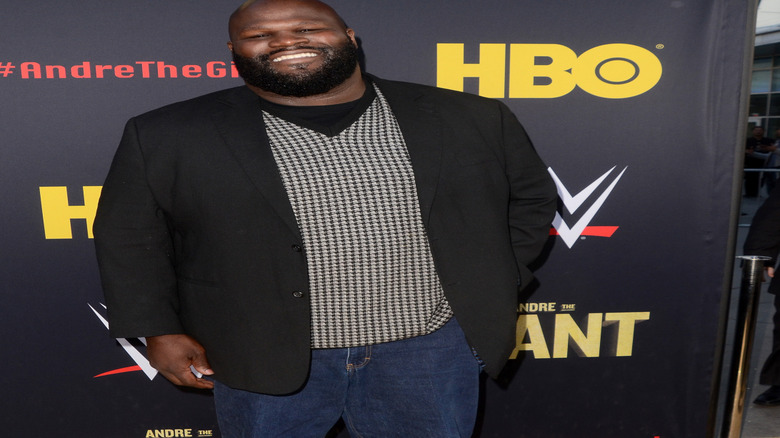Professional wrestler Mark Henry at the premiere of Andre the Giant