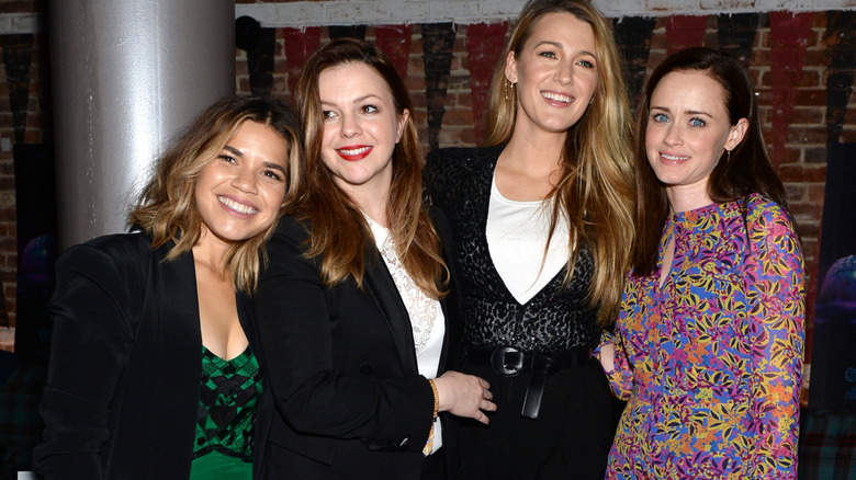 America Ferrera, Amber Tamblyn, Blake Lively and Alexis Bledel pose together.