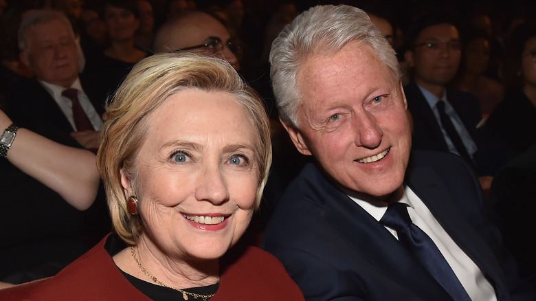 Bill and Hillary Clinton smiling