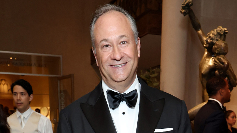 Doug Emhoff posing in a tuxedo at the 2025 Met Gala