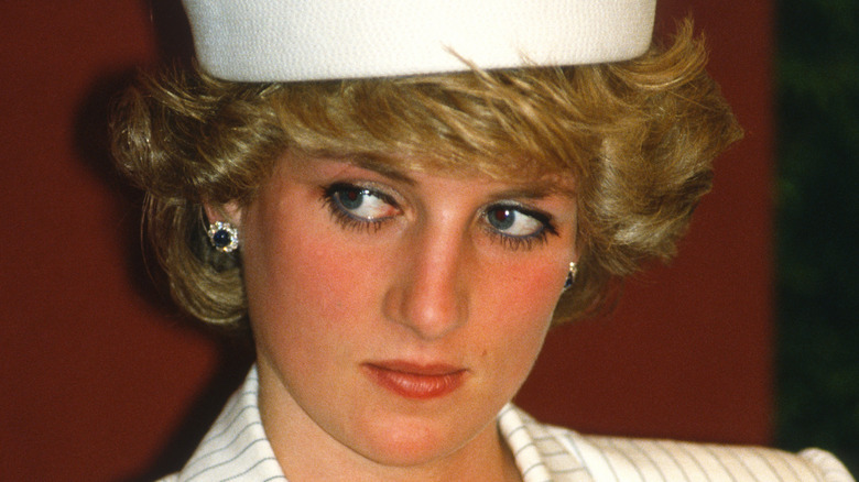 Princess Diana looking to side