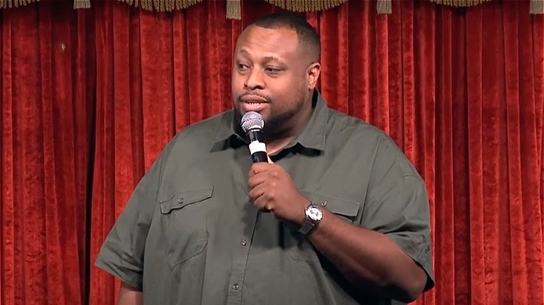 Ricarlo Flanagan performs standup comedy