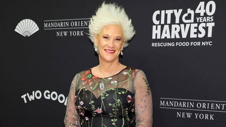 Anne Burrell posing on the red carpet.
