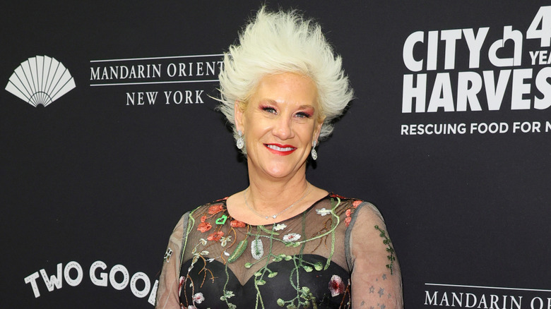 Anne Burrell posing on the red carpet.