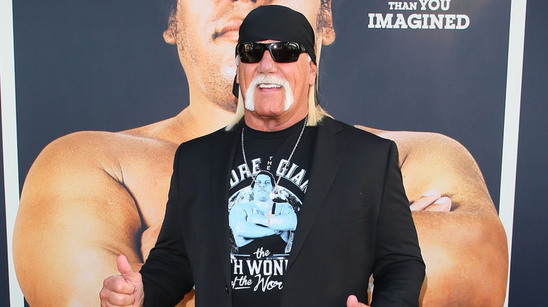 Hulk Hogan posing on the red carpet.