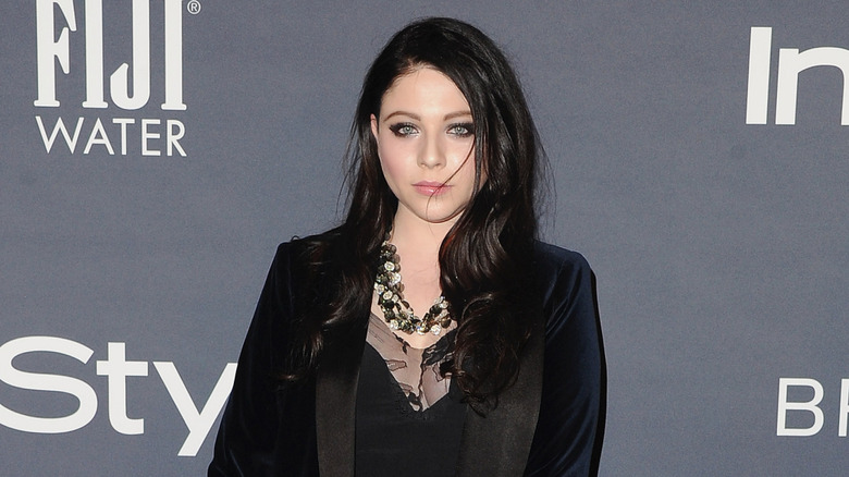 Michelle Trachtenberg wearing all black