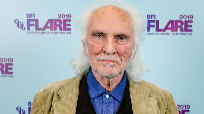 Terence Stamp posing at a "Priscilla, Queen of the Desert" screening