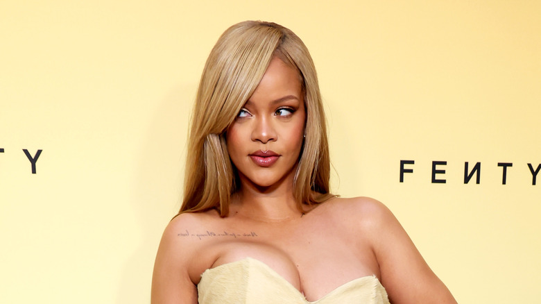 Rihanna at a Fenty Beauty event