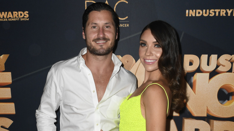 Valentin Chmerkovskiy and Jenna Johnson smiling