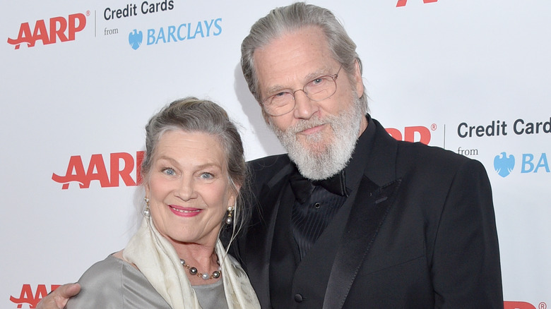 Jeff Bridges and Susan Geston smiling