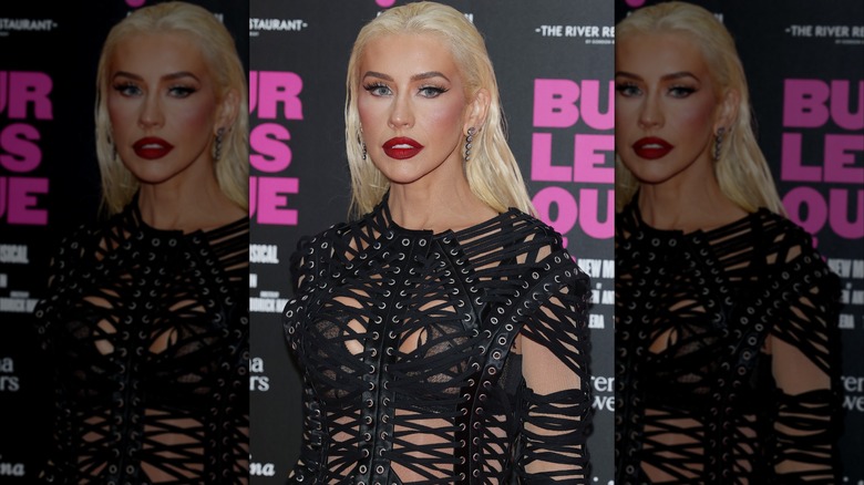 Christina Aguilera attending the "Burlesque: The Musical" World Premiere at The Savoy Theatre