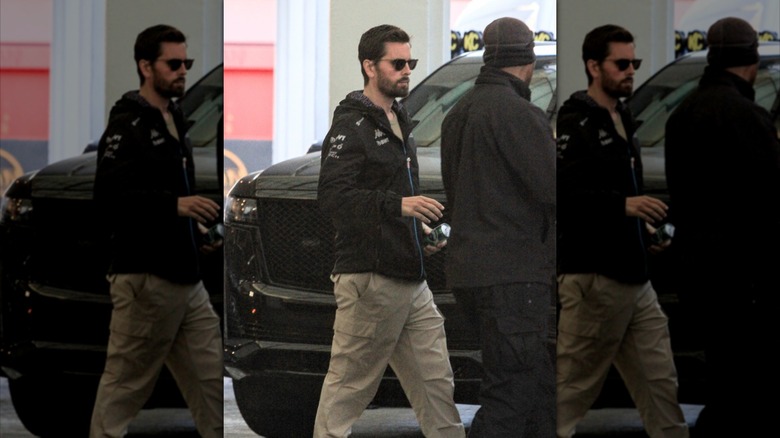Scott Disick walking in Beverly Hills, California
