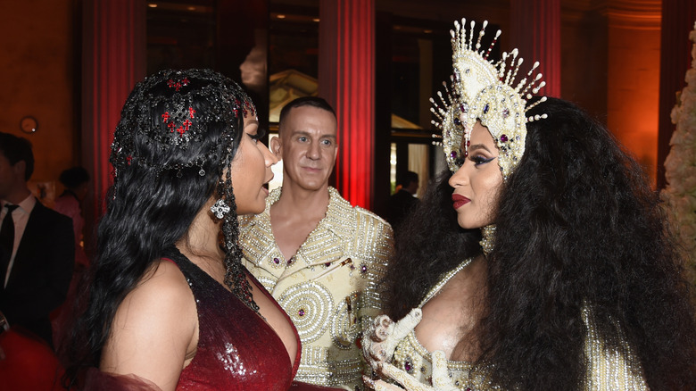 Cardi B and Nicki Minaj talking