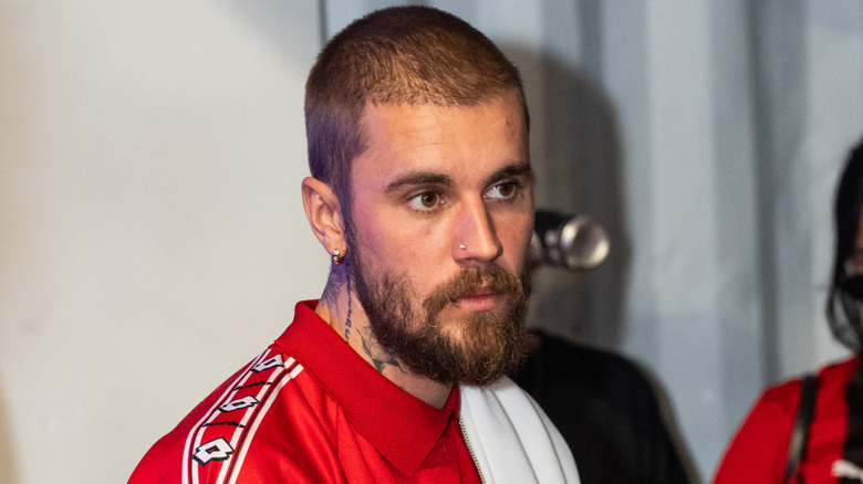 Justin Bieber frowning