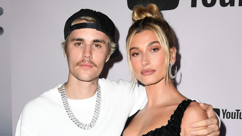 Justin Bieber moustache, Hailey Bieber bun