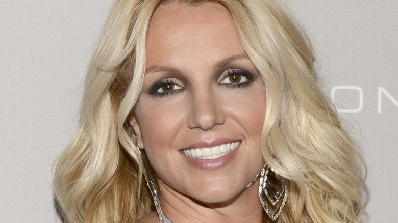 Britney Spears wearing a sequined dress