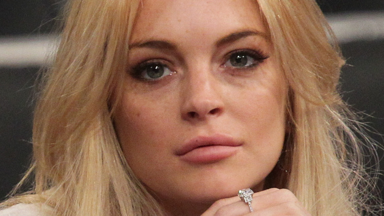 Lindsay Lohan attends an NBA game