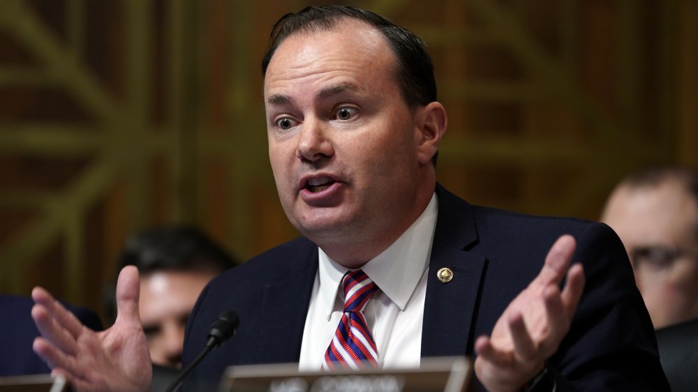 Sen. Mike Lee looking flustered 