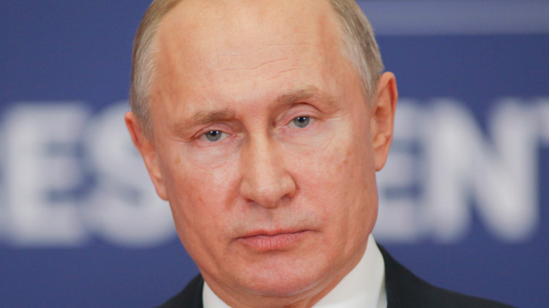 Vladimir Putin looking at camera