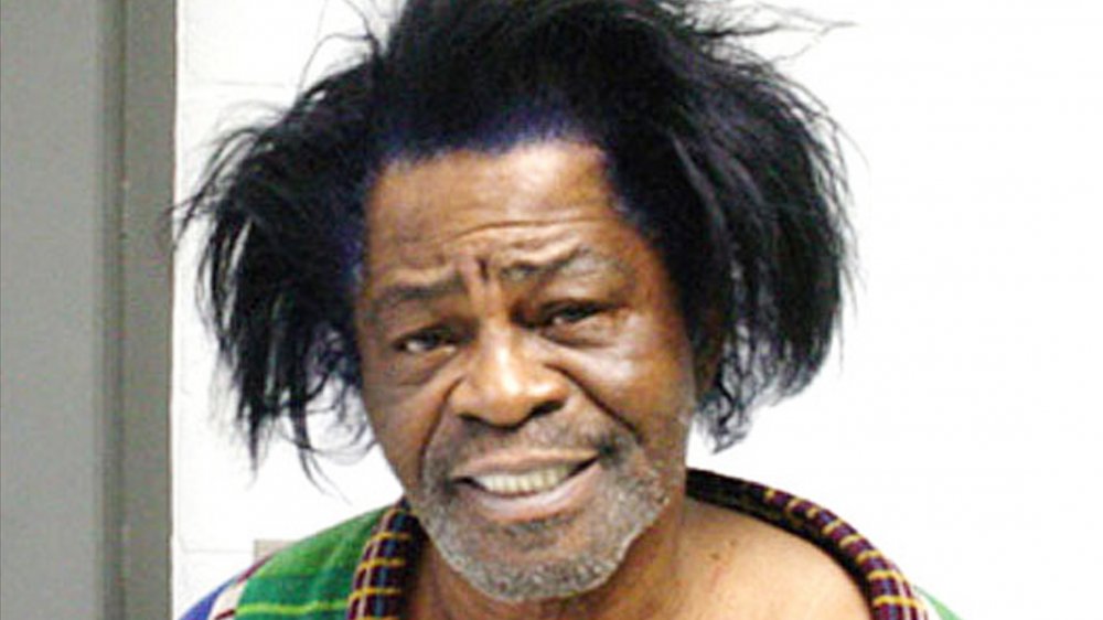 James Brown's 2004 mugshot for a domestic violence arrest 