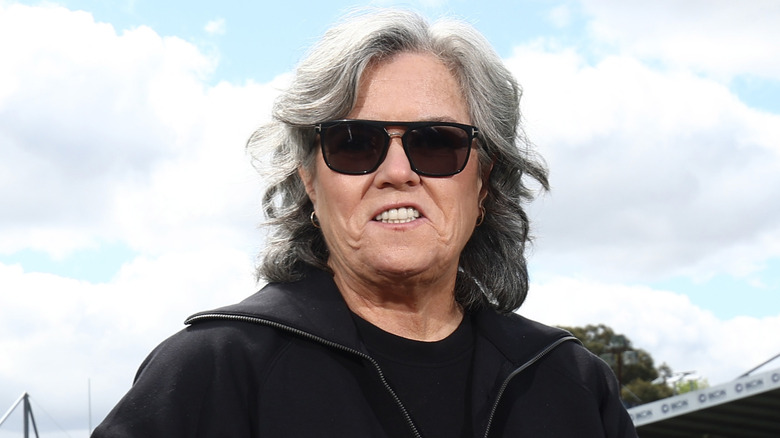 Rosie O'Donnell on the pitch