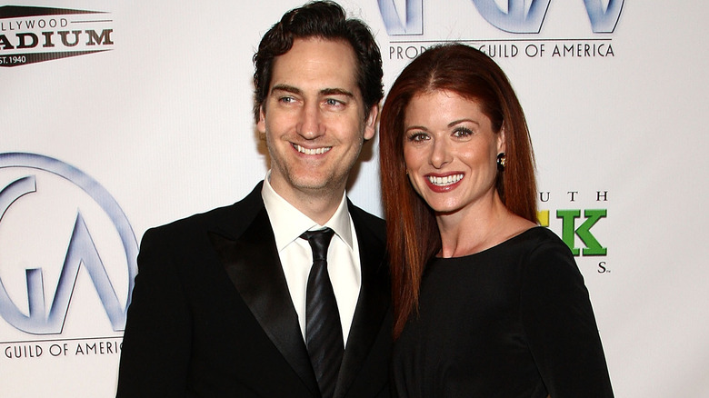 Debra Messing and Daniel Zelman smiling