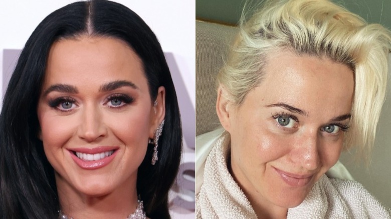 Katy Perry taking photos at an event and taking a selfie