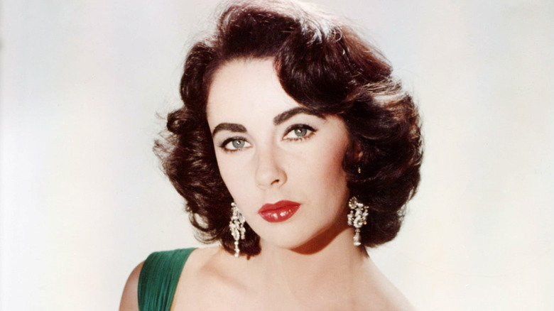 Elizabeth Taylor in a green dress
