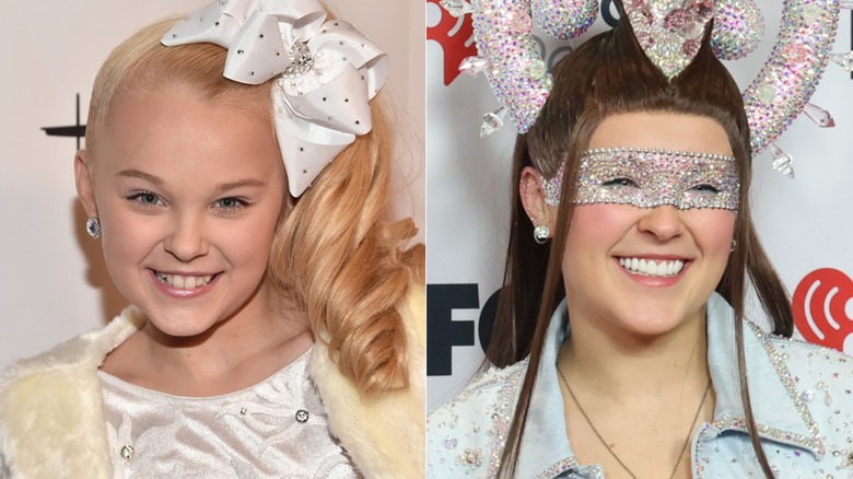 Jojo Siwa before and after split image