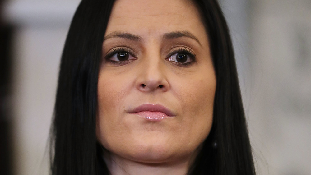Dominique Moceanu looking off-camera