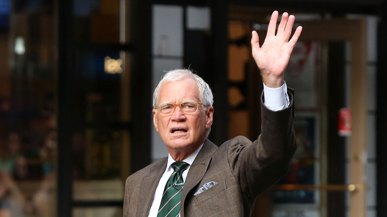David Letterman gesticulates in 2014