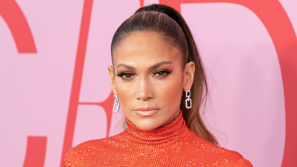 Jennifer Lopez looking serious