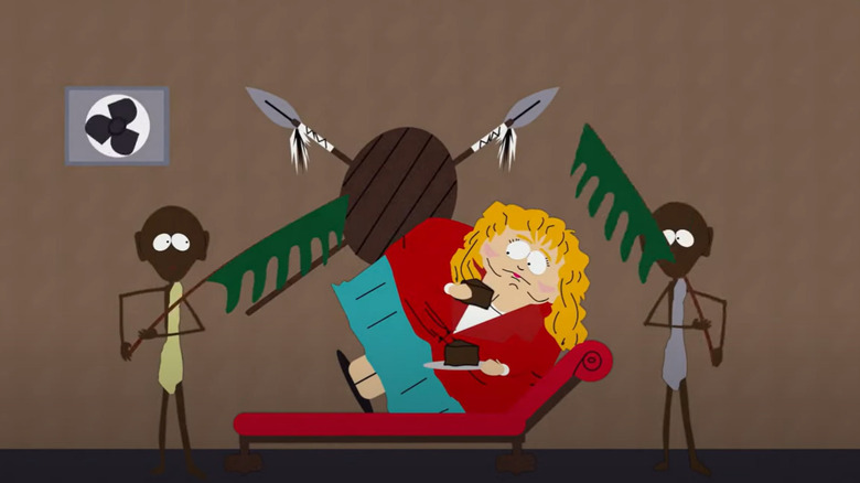 Sally Struthers being fanned on South Park