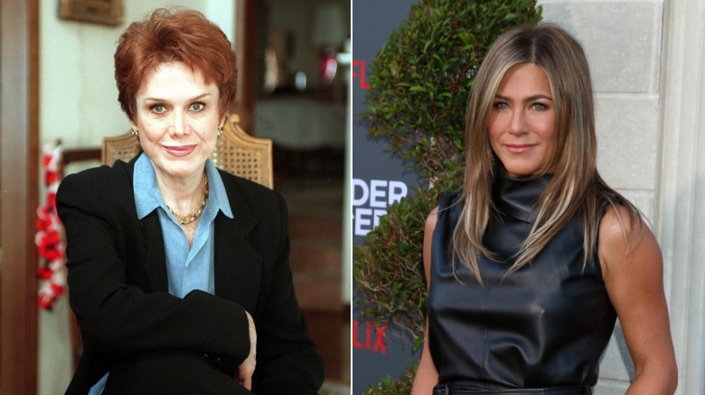 Nancy Dow and Jennifer Aniston posing